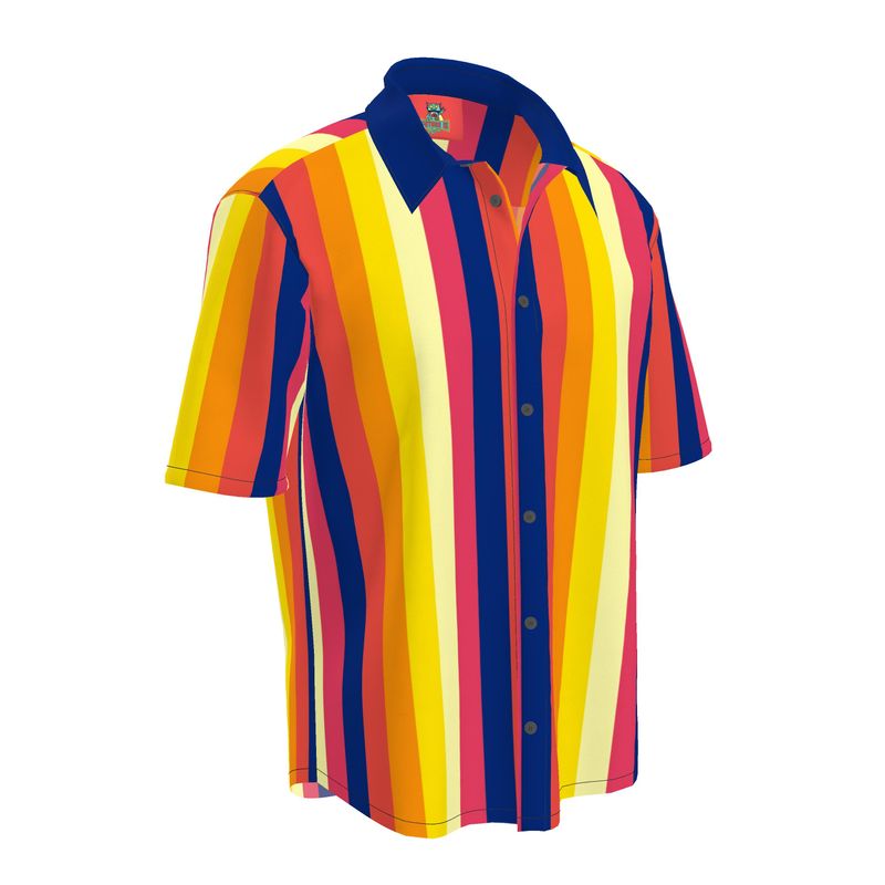 Short Sleeve Shirt Retro 70s Stripes