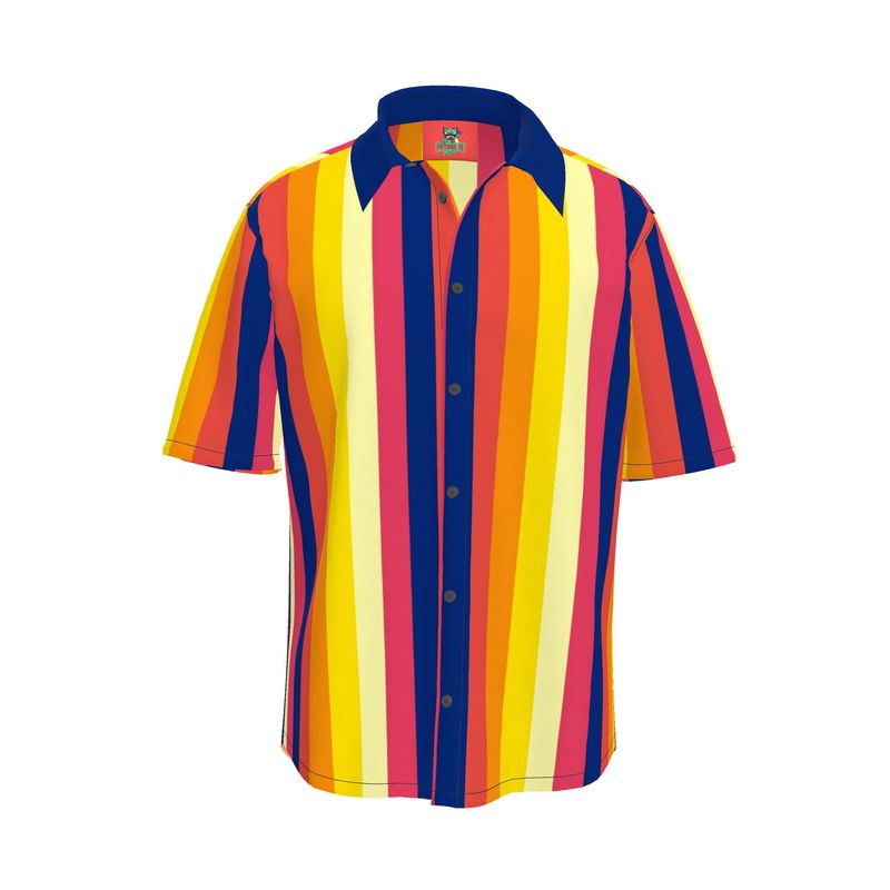 Short Sleeve Shirt Retro 70s Stripes