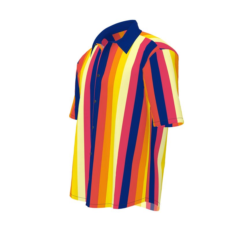 Short Sleeve Shirt Retro 70s Stripes