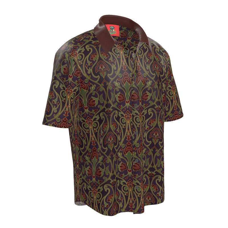 Short Sleeve Shirt Art Nouveau, Linen, Silk, Pima Cotton,
