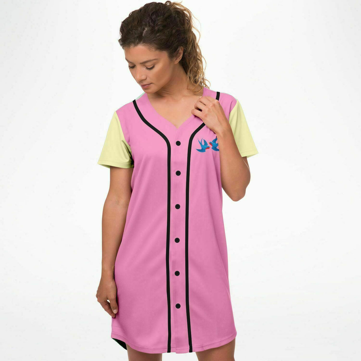 Baseball Jersey Dress Retro Pastel- Swallows
