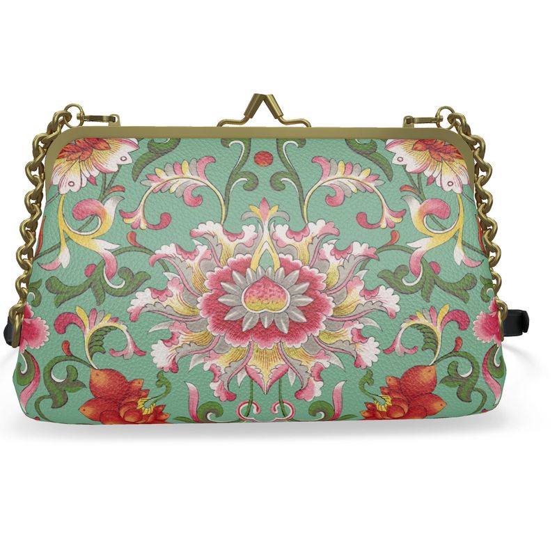 Flat Frame Bag in Nappa Leather Art Nouveau