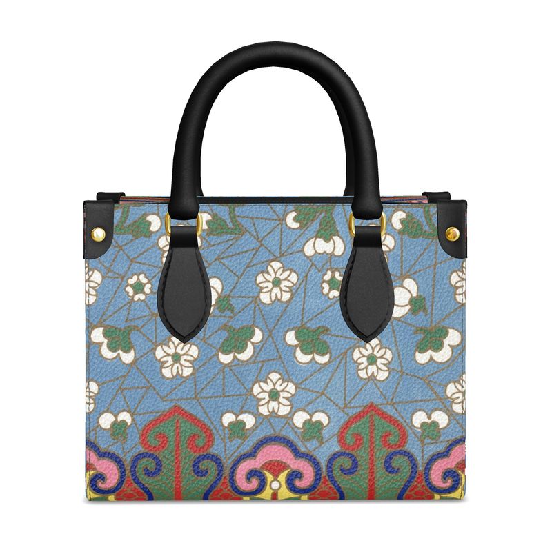 Art Nouveau Nappa Leather Bag - Practical Elegance with Chinese Floral Illustration by Owen Jones