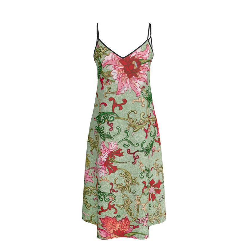 Luxury Silk Art Nouveau Print Slip Dress feat artwork from The MET