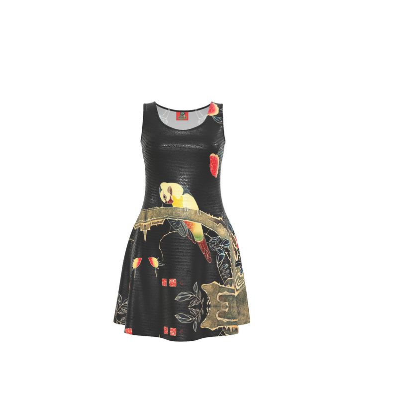 Skater Dress With Ukiyo-e Japanese Art - Plus Sizes Available