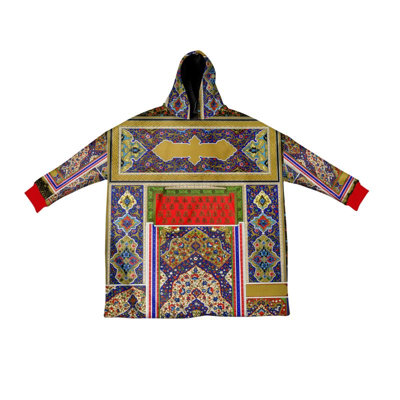 Art Nouveau Luxurious Hooded Blanket with Persian Design