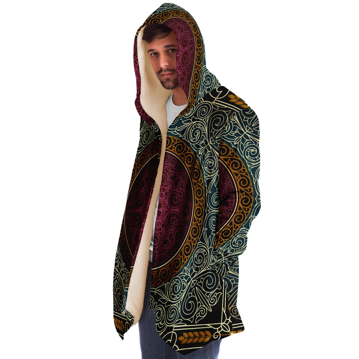 Men&#39;s Art Deco Intricate Hooded Cloak