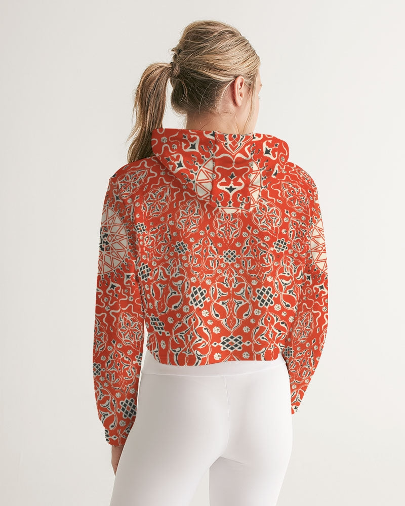 Art Nouveau Persian Art Cropped Hoodie