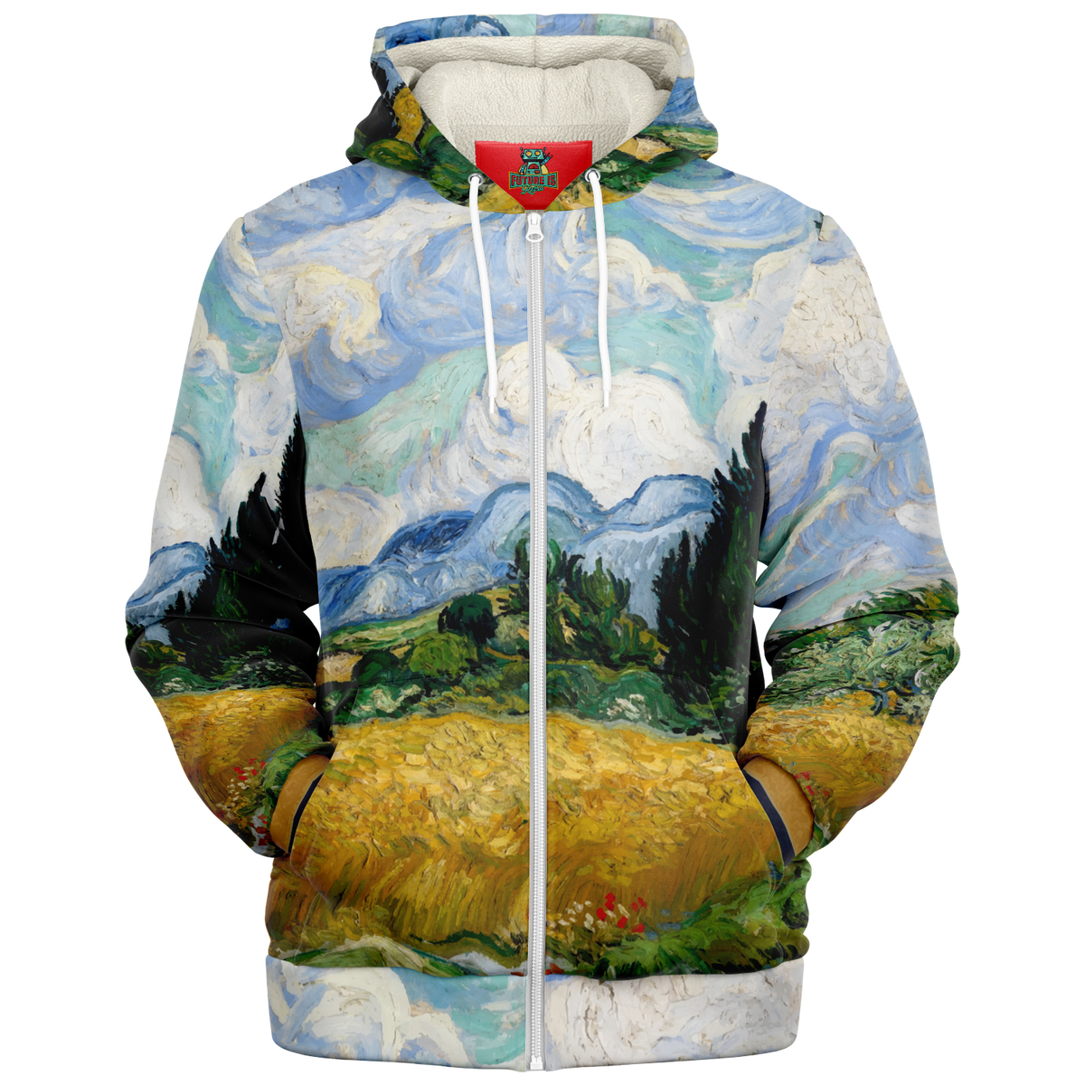 Van Gogh Microfleece Zip Up Hoodie