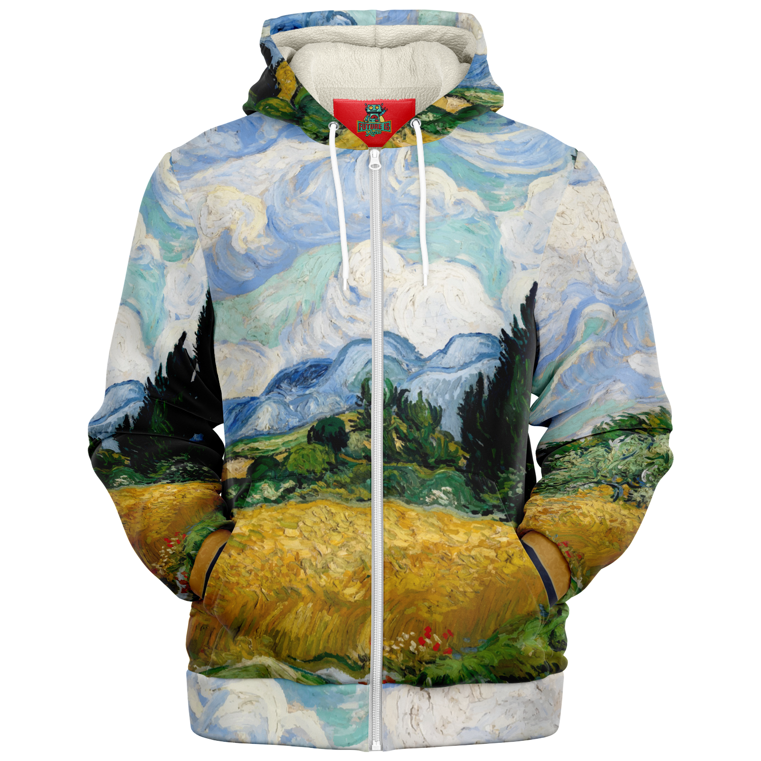 Van Gogh Microfleece Zip Up Hoodie