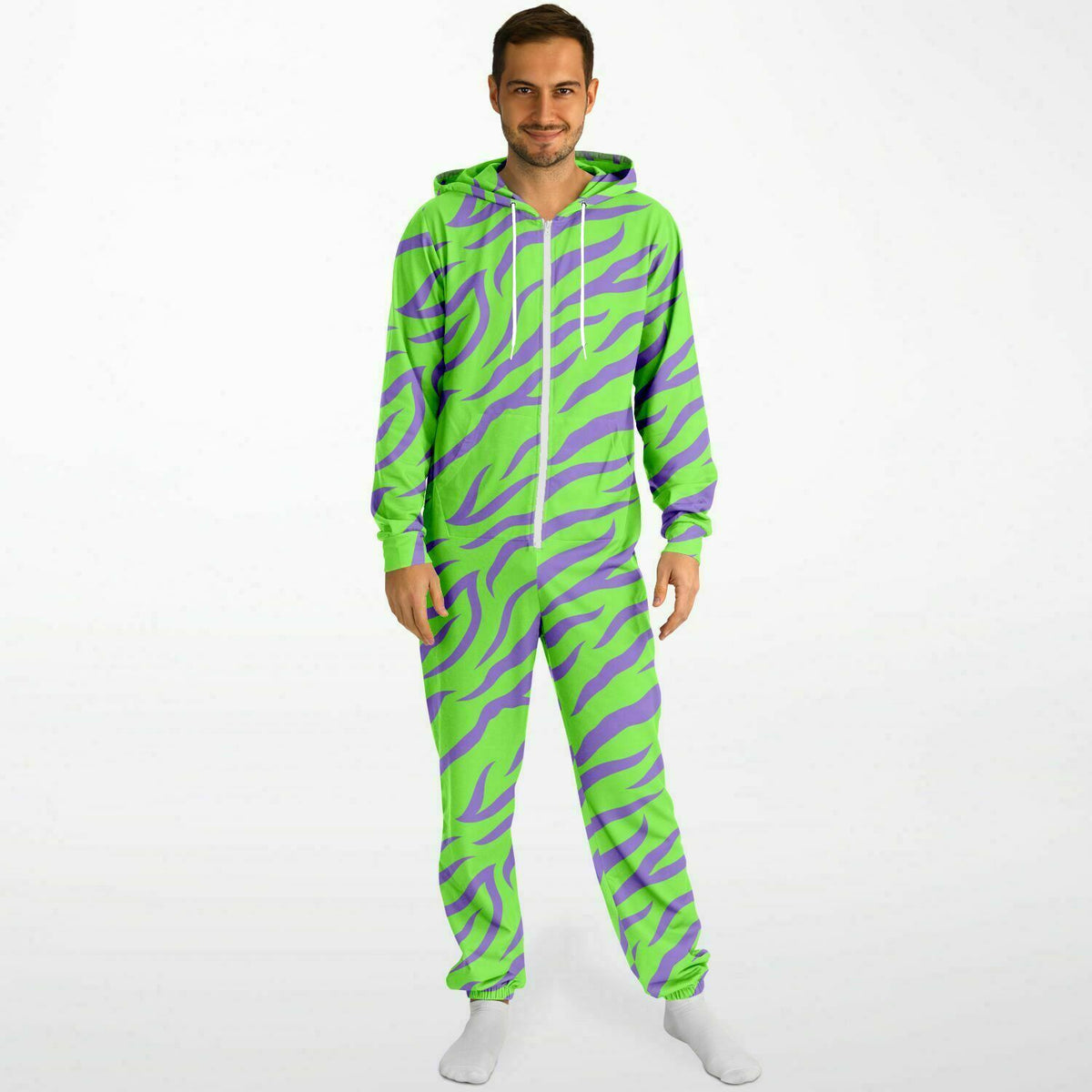 Rave Jumpsuit with pockets Neon Tiger, Loungewear, festival clothing