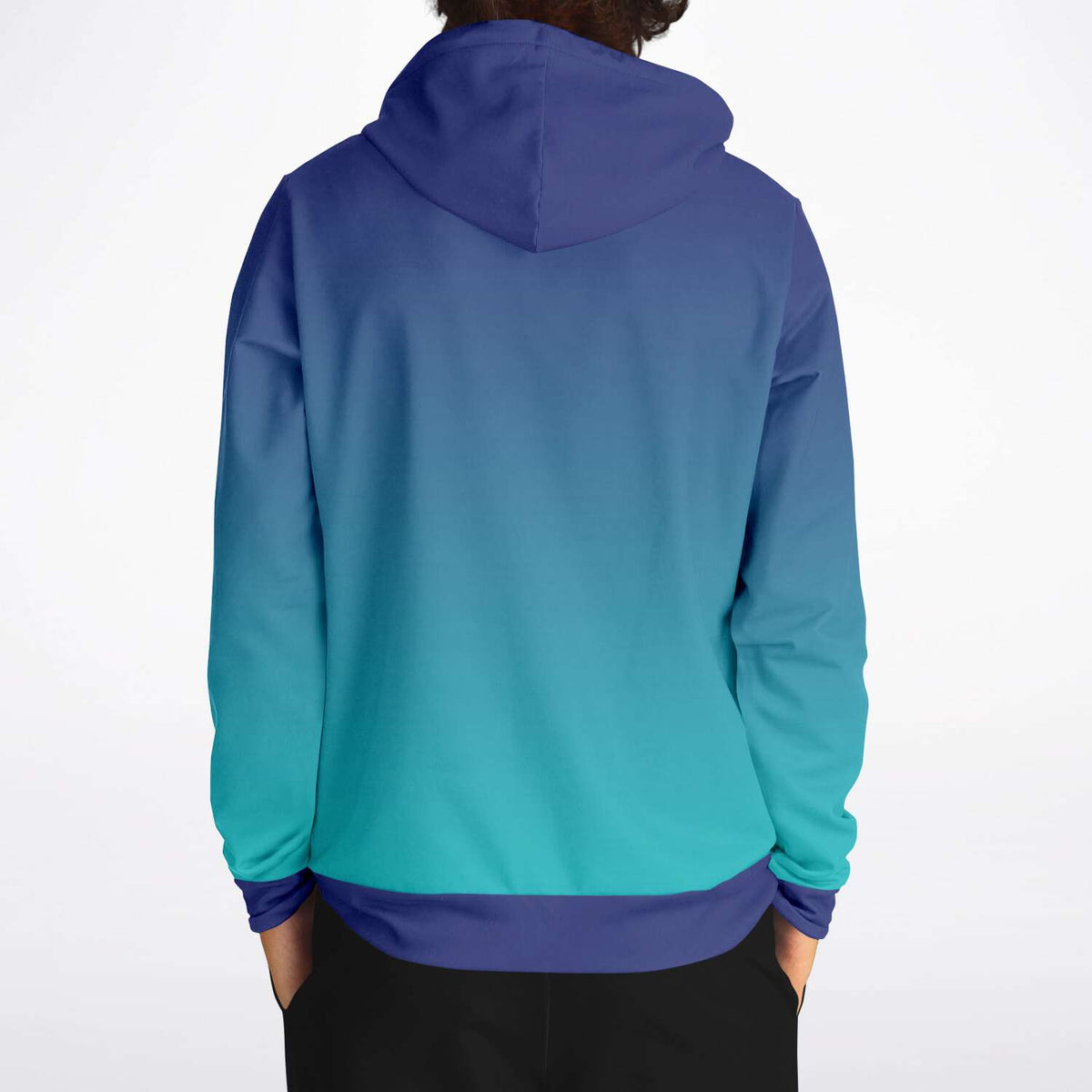 Blue Aqua Hoodie with Gradient Fade
