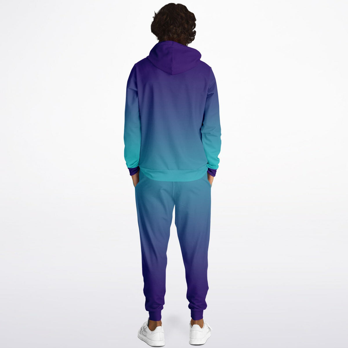 Blue and Aqua Gradient Fade Hoodie and Jogger set