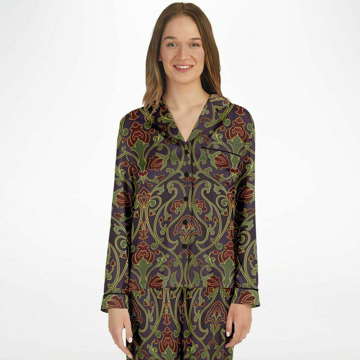 Art Deco Satin-Pyjama für Damen 