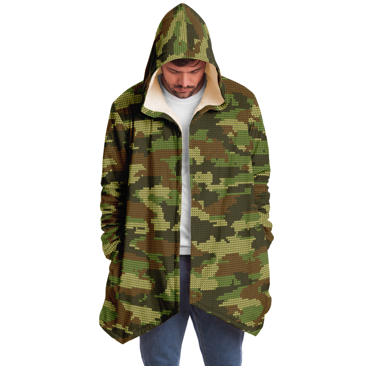 Camo Microfleece Unisex Hooded Cloak