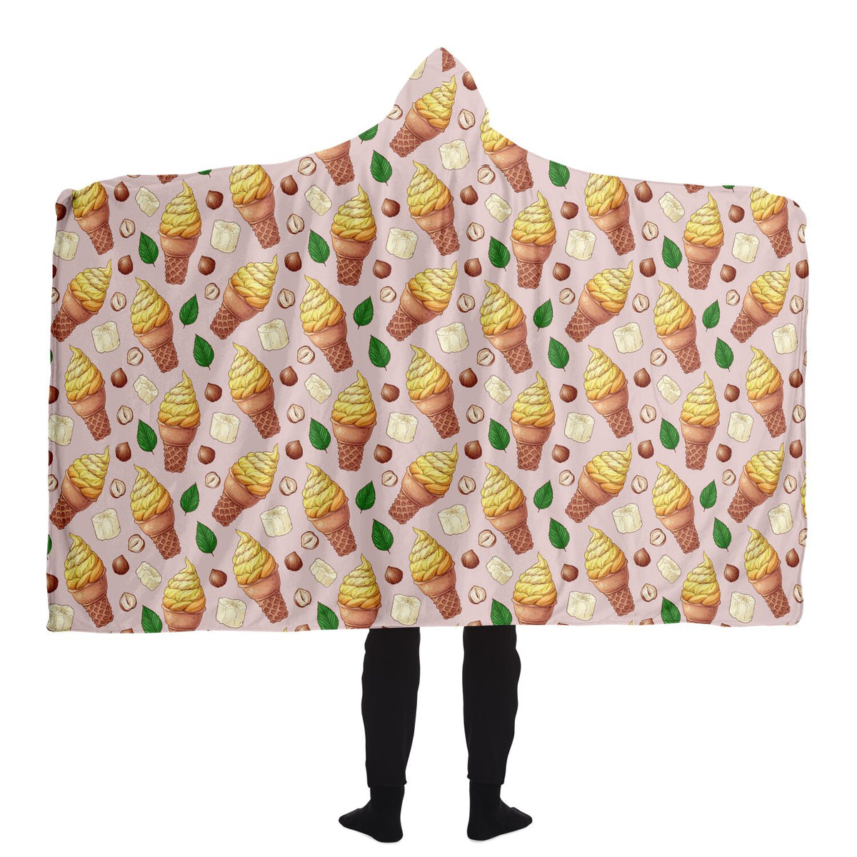 Hooded Blanket - Banana Ice cream