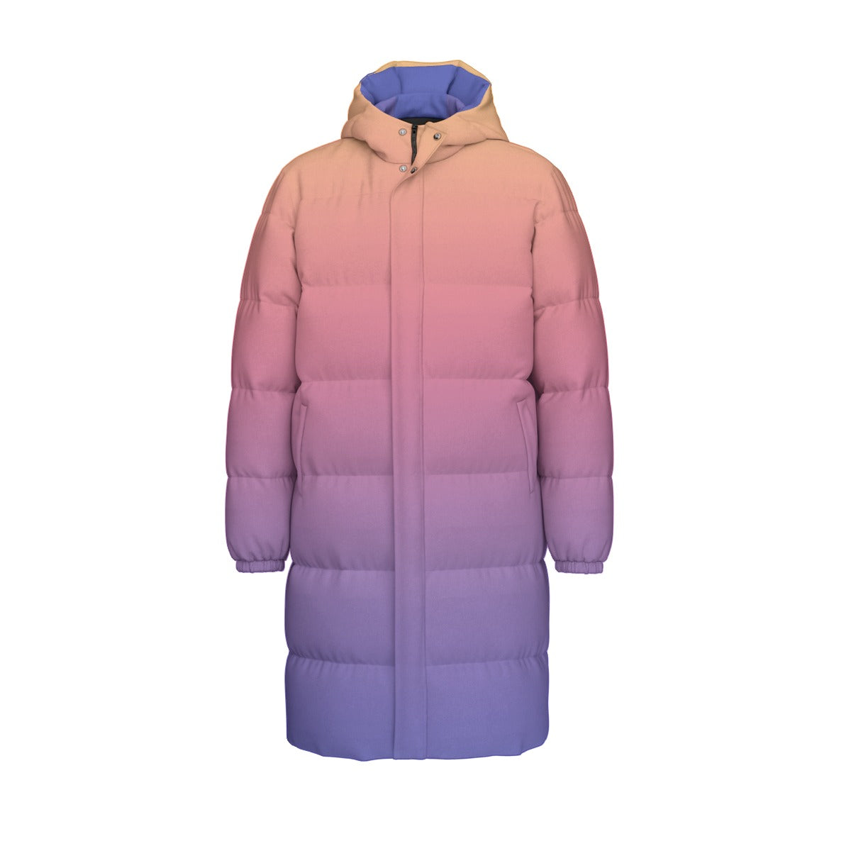 Sunset Ombre Duck Down Puffer Coat Knee Length