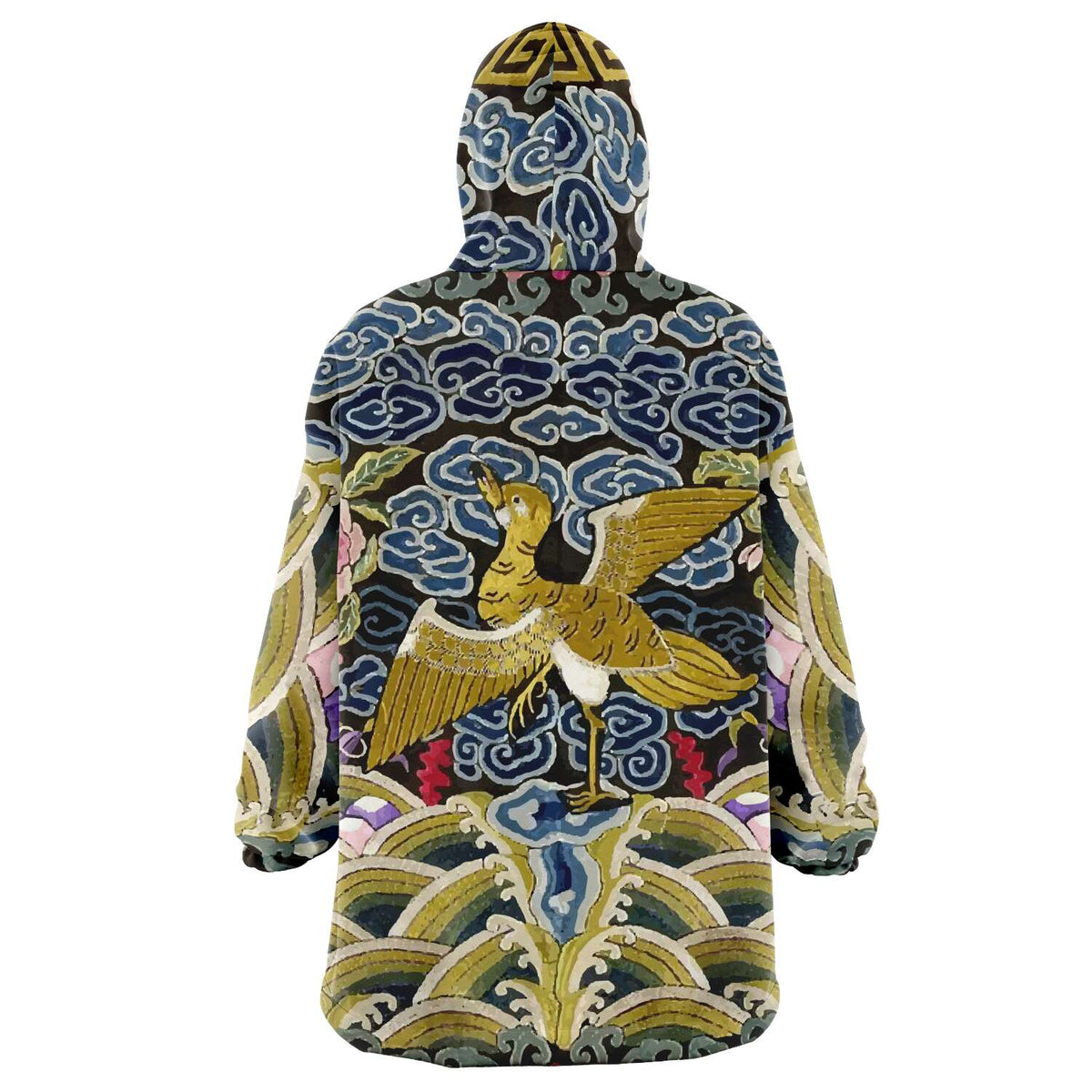 17th Century Chinese Art &#39;Rank Badge&#39; Snug Hoodie, Silky Micro-Mink Polyester, Ultra-Soft Microfiber Fleece, One Size Fits All