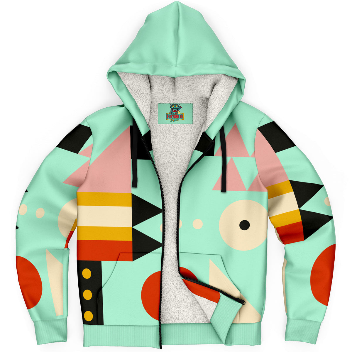 Microfleece Zip Up Hoodie Bauhaus