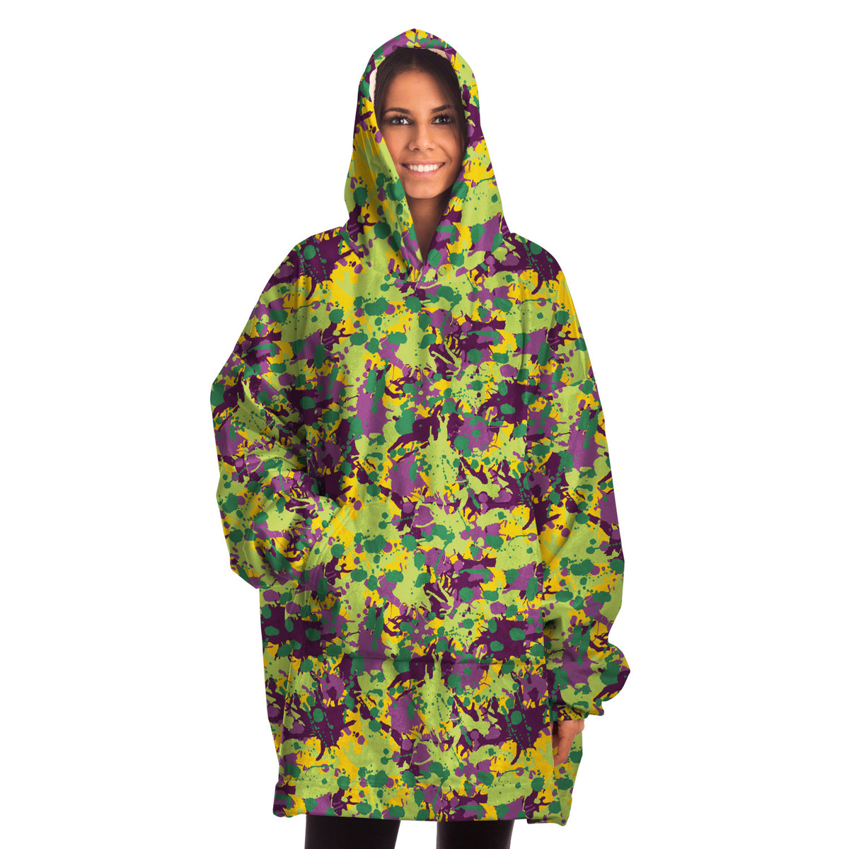 Kuschelige Kapuzendecke mit Kapuze Tintenspritzer 