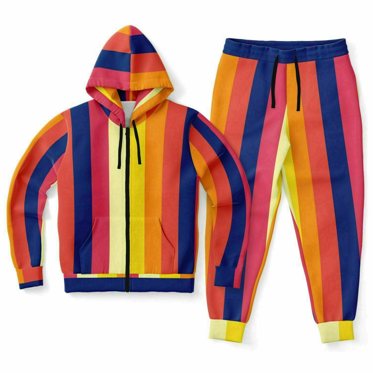 Trainingsanzug mit Kapuzenpullover und Jogginghose mit Retro-Streifen 