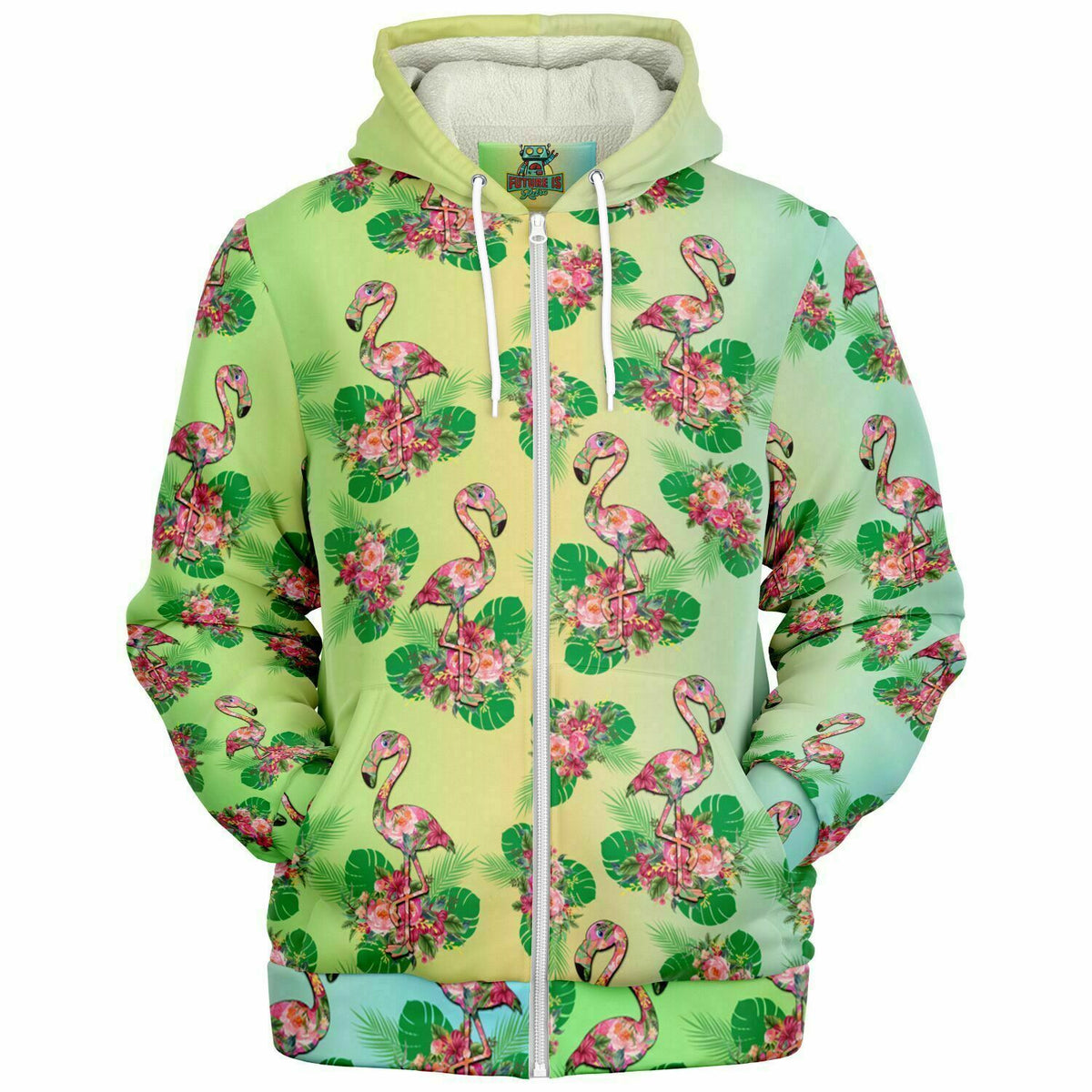Microfleece Zip hoodie 90s Flamingo