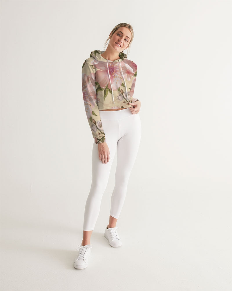 Watercolour flower  Women&#39;s Cropped Hoodie
