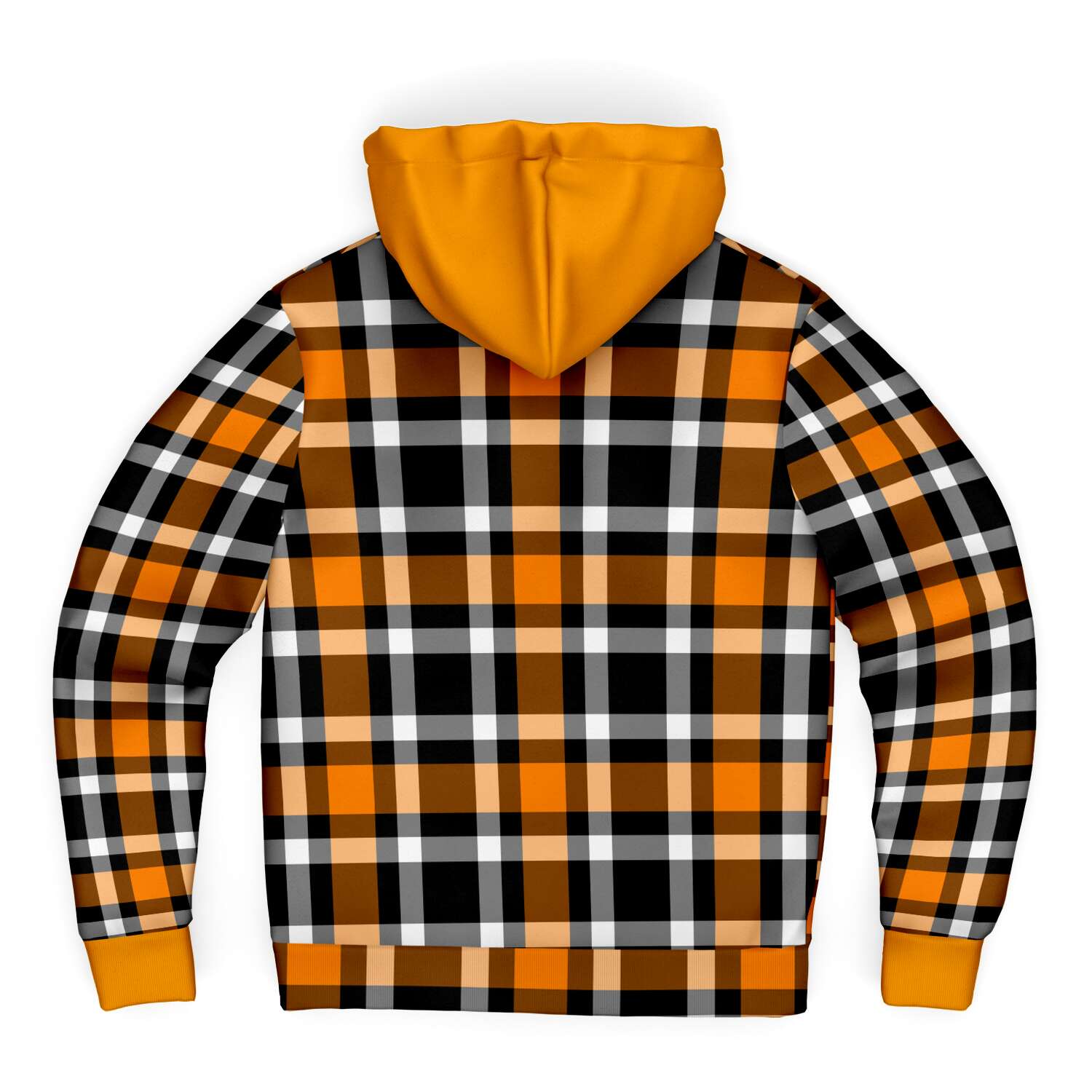Orange and Black Check Micro-Fleece Hoodie