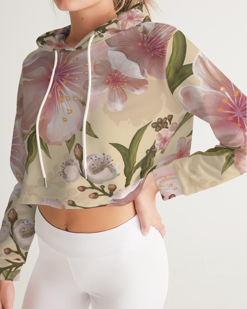 Watercolour flower  Women&#39;s Cropped Hoodie