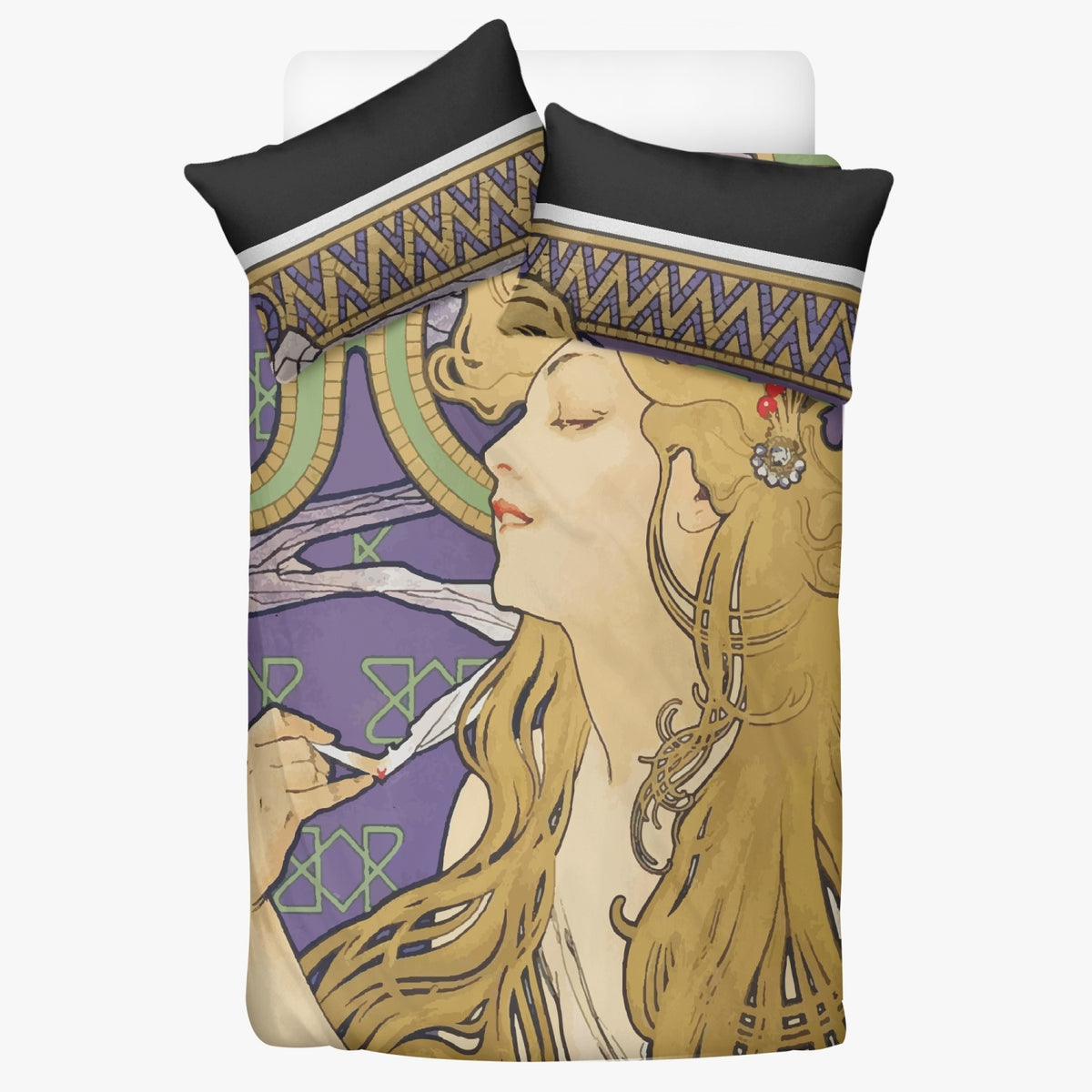 Bedding Set - Boho Aesthetic Art Nouveau Alfonse Mucha Print