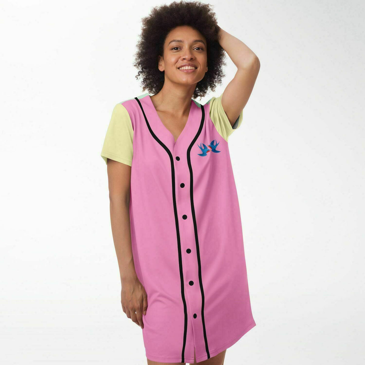 Baseball Jersey Dress Retro Pastel- Swallows