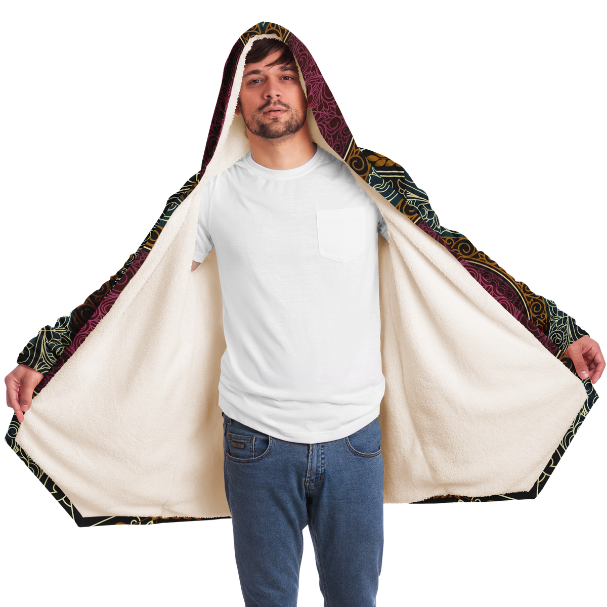Men&#39;s Art Deco Intricate Hooded Cloak