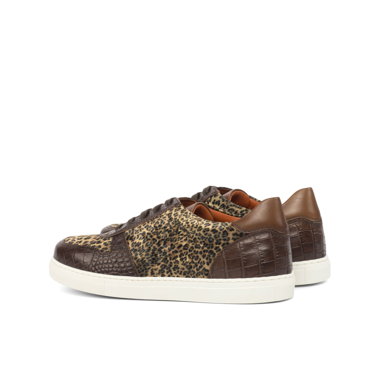 Women&#39;s Leopard Print Superior Leather Sneakers