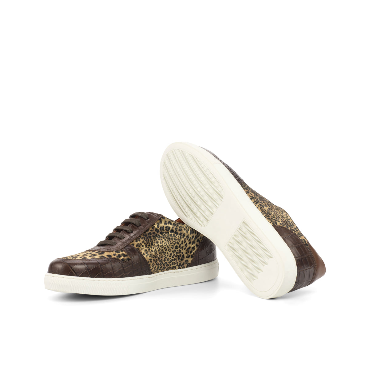 Women&#39;s Leopard Print Superior Leather Sneakers
