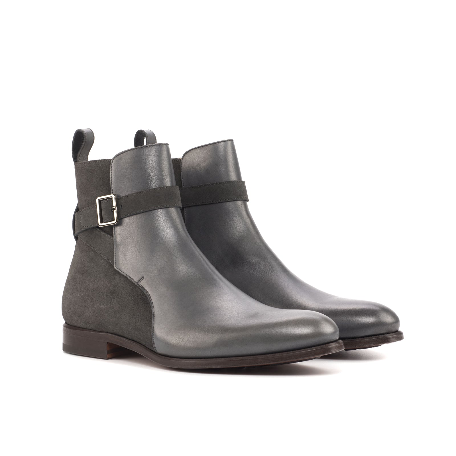 The Alfred Jodhpur Boot in Leather and Grey Suede