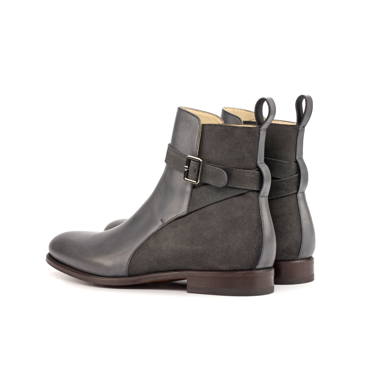 The Alfred Jodhpur Boot in Leather and Grey Suede