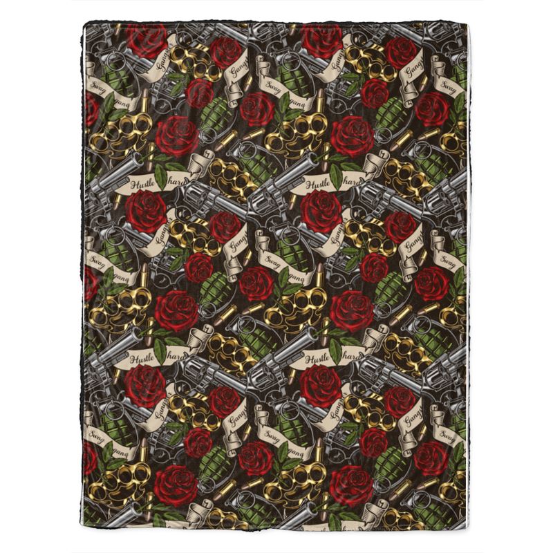 Retro Tattoo Print Designer Throw