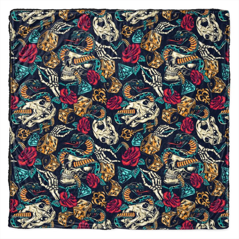 Retro Tattoo print Throw (square)
