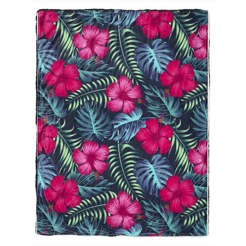 Hibiscus print throw