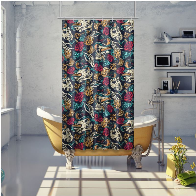 Tattoo Print Shower Curtain