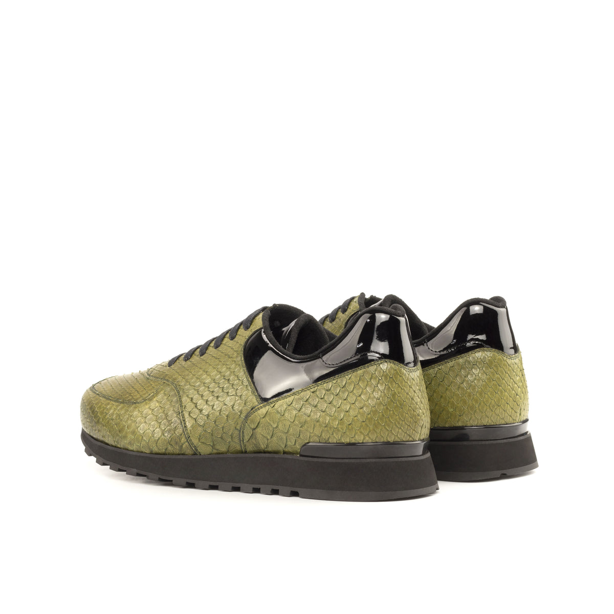 Serpent Leather Olive Sneakers (The Martini)