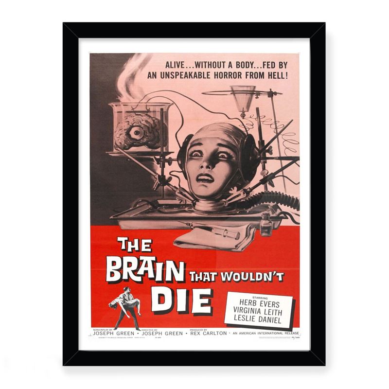Affiche de film vintage &#39;B&#39; - Le cerveau qui ne mourrait pas