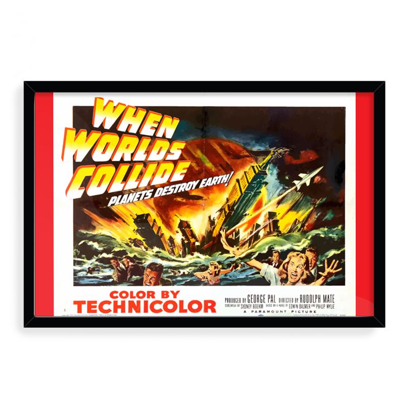 Affiche de film Vintage &#39;B&#39; Grade - When Worlds Collide Red