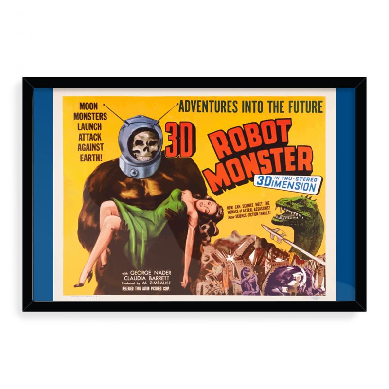 Robot Monster Vintage &#39;B&#39; film Art Print - Bleu