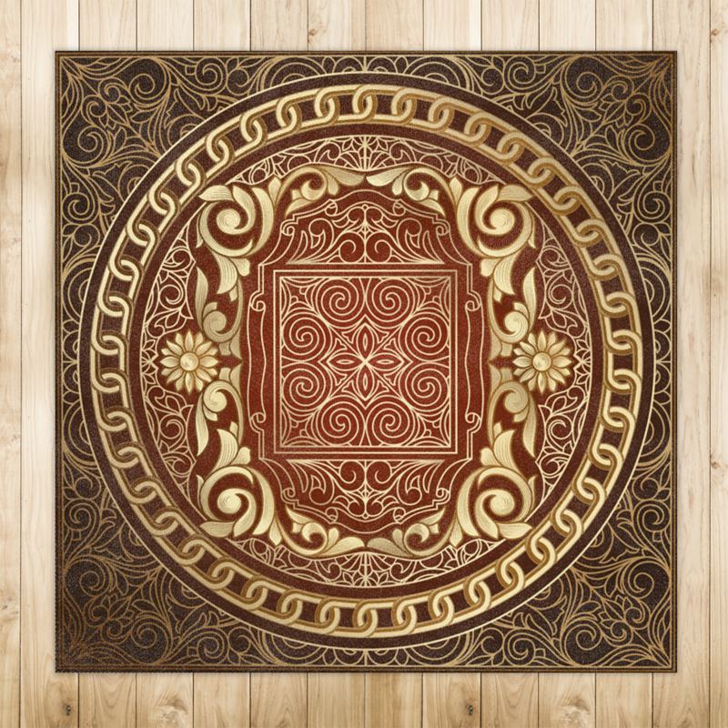 Goldener Art Deco Teppich