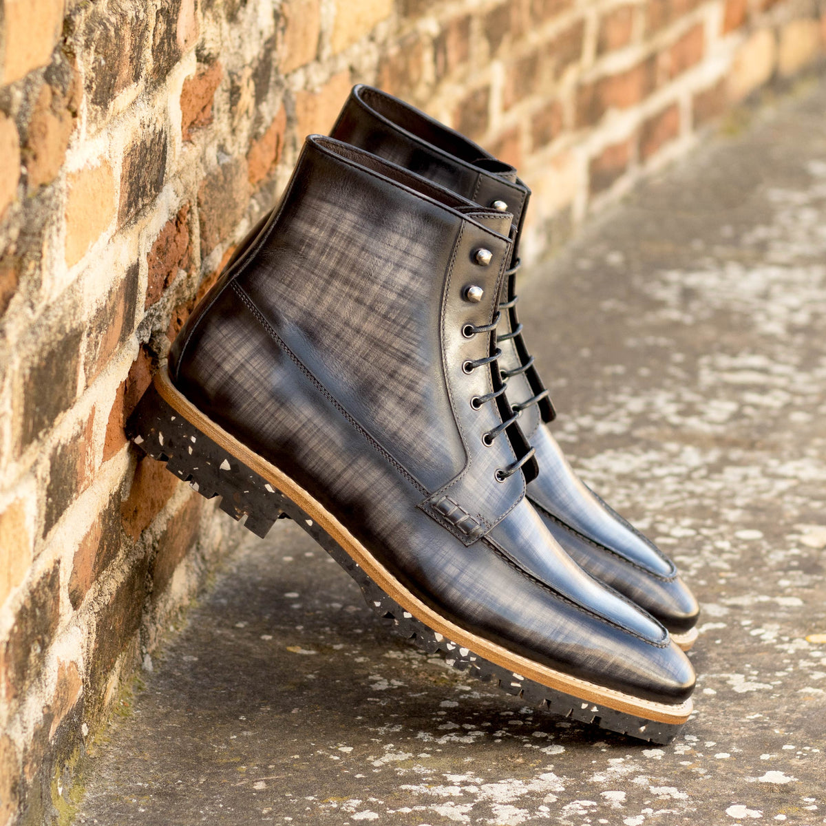 Bespoke Moc Patina Boots, Luxury Men&#39;s shoes