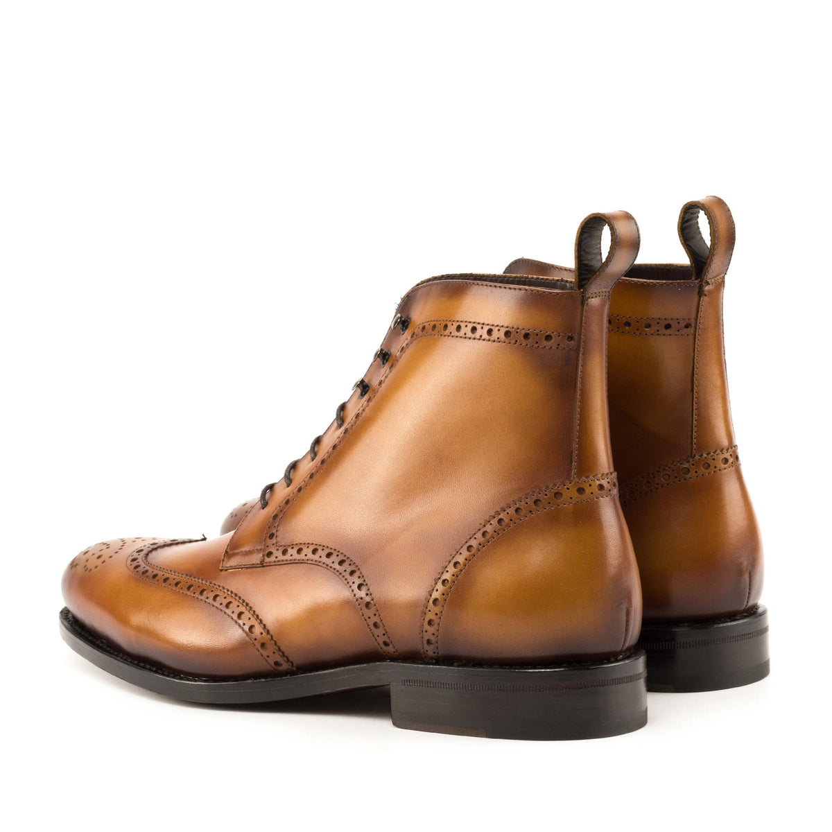 Leather Combat Boots, Bonnie Prince Charlie Military Brogue, Goodyear Welted