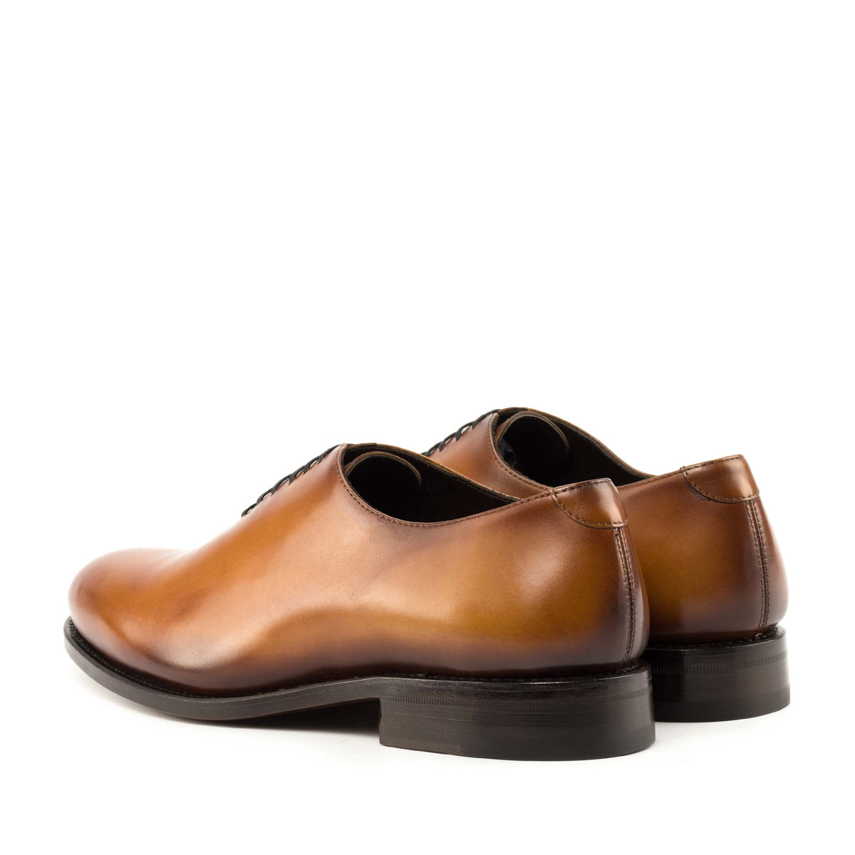Whole Cut Leather Shoes, Cognac Coloured GoodYear Welted Leather Shoe, Luxury Men&#39;s Shoes