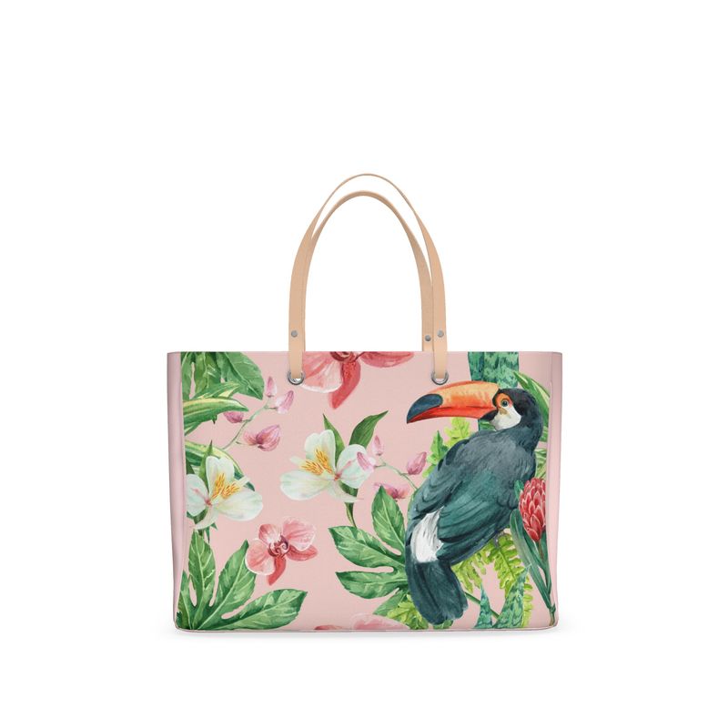 Tropical Paradise Premium Leather Handbag