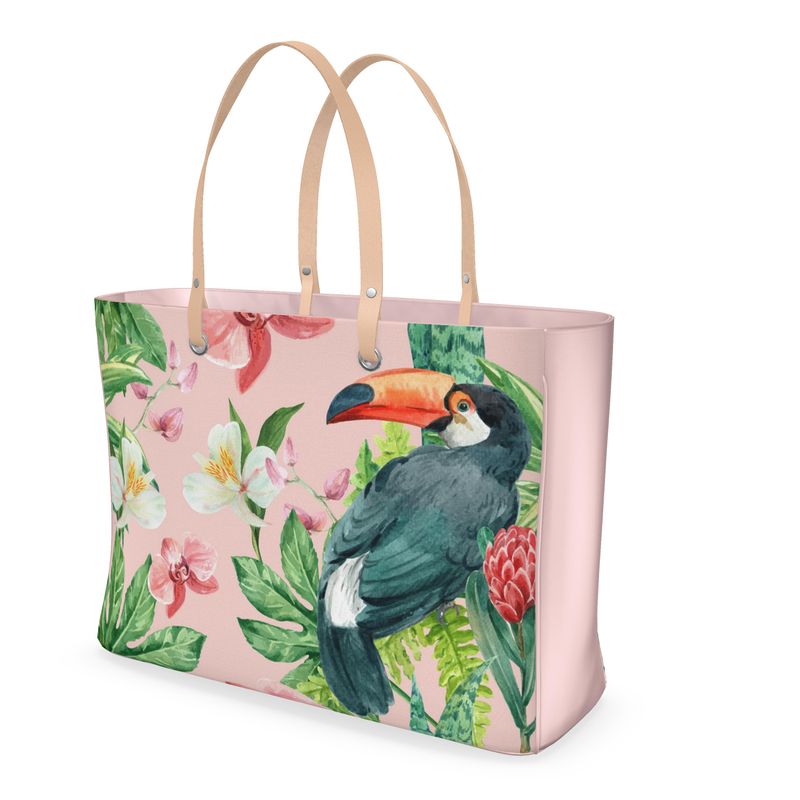 Tropical Paradise Premium Leather Handbag